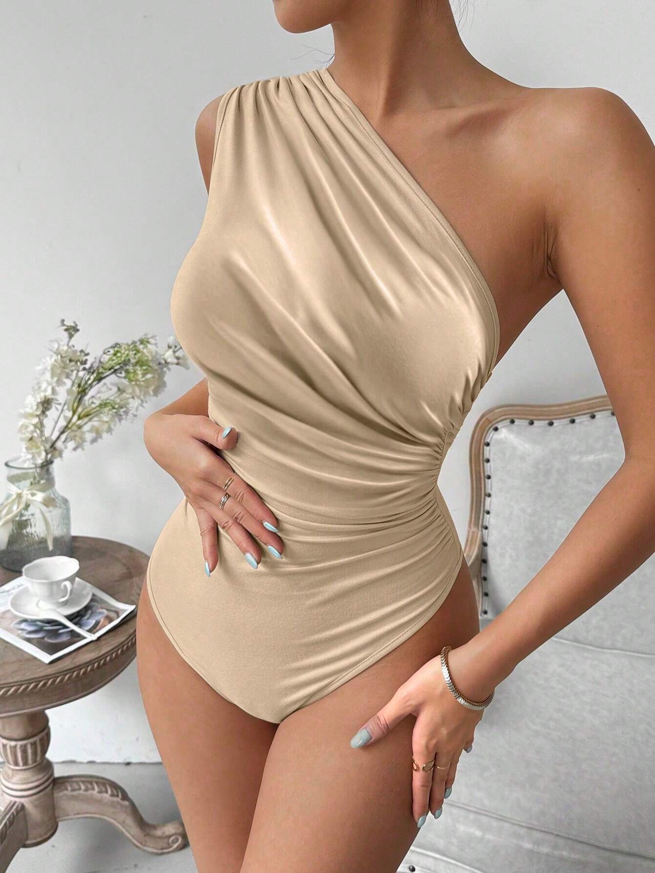 Body Drapeado Ombro Só