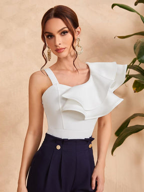 Body Elegante Plissado Assimétrico