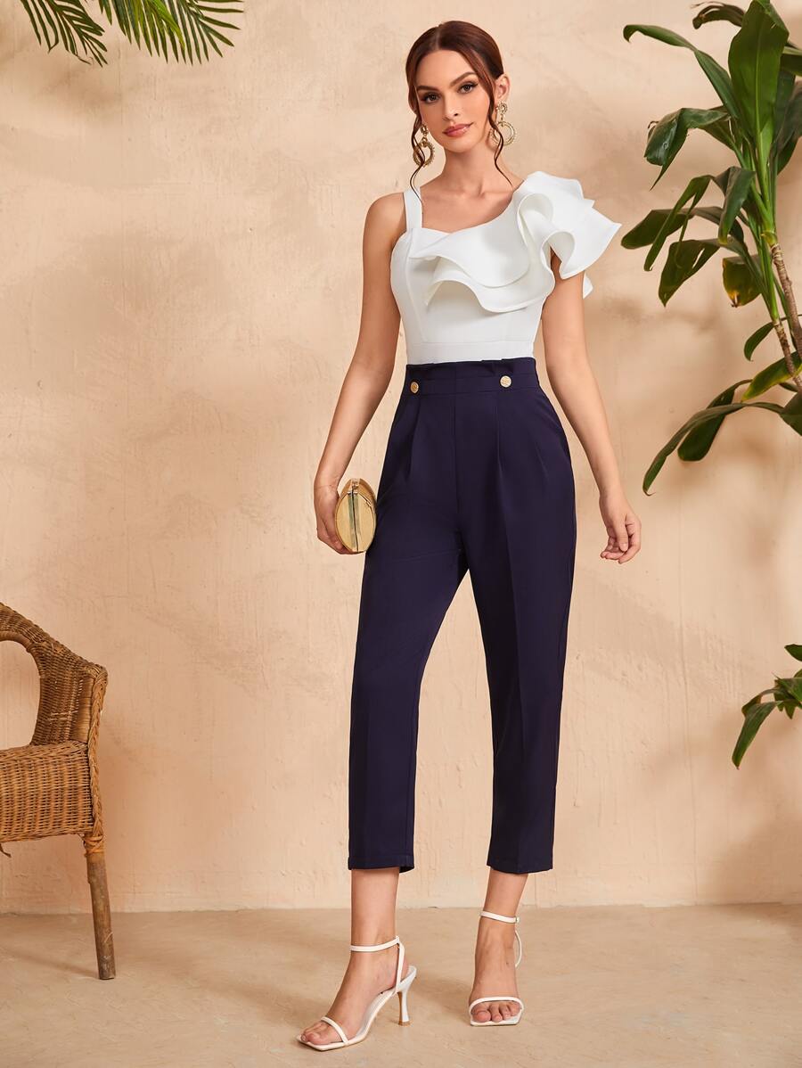 Body Elegante Plissado Assimétrico