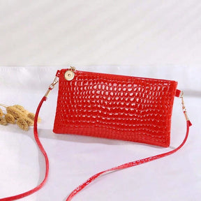 Bolsa de Festa Transversal em Couro Crocodilo (ÚLTIMAS UNIDADES)