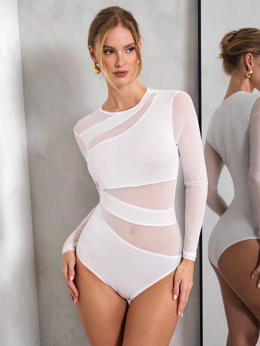 Body Tule Recortes Modeladores