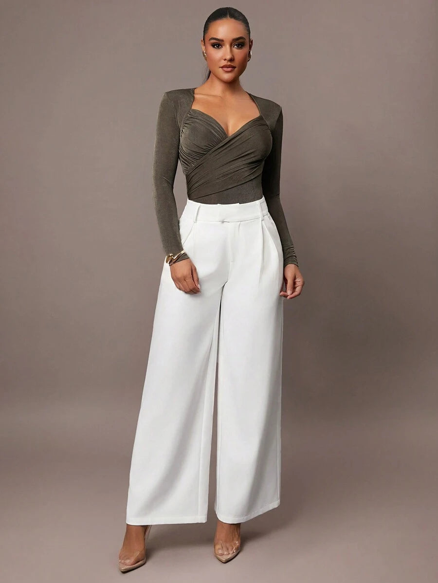 Bodysuit Drapeado com Ombreira