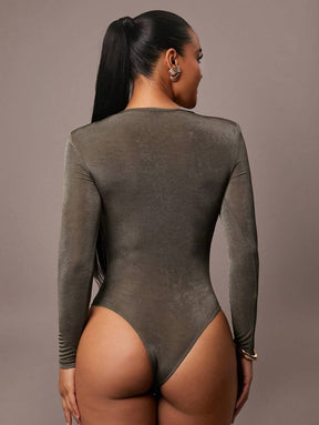 Bodysuit Drapeado com Ombreira