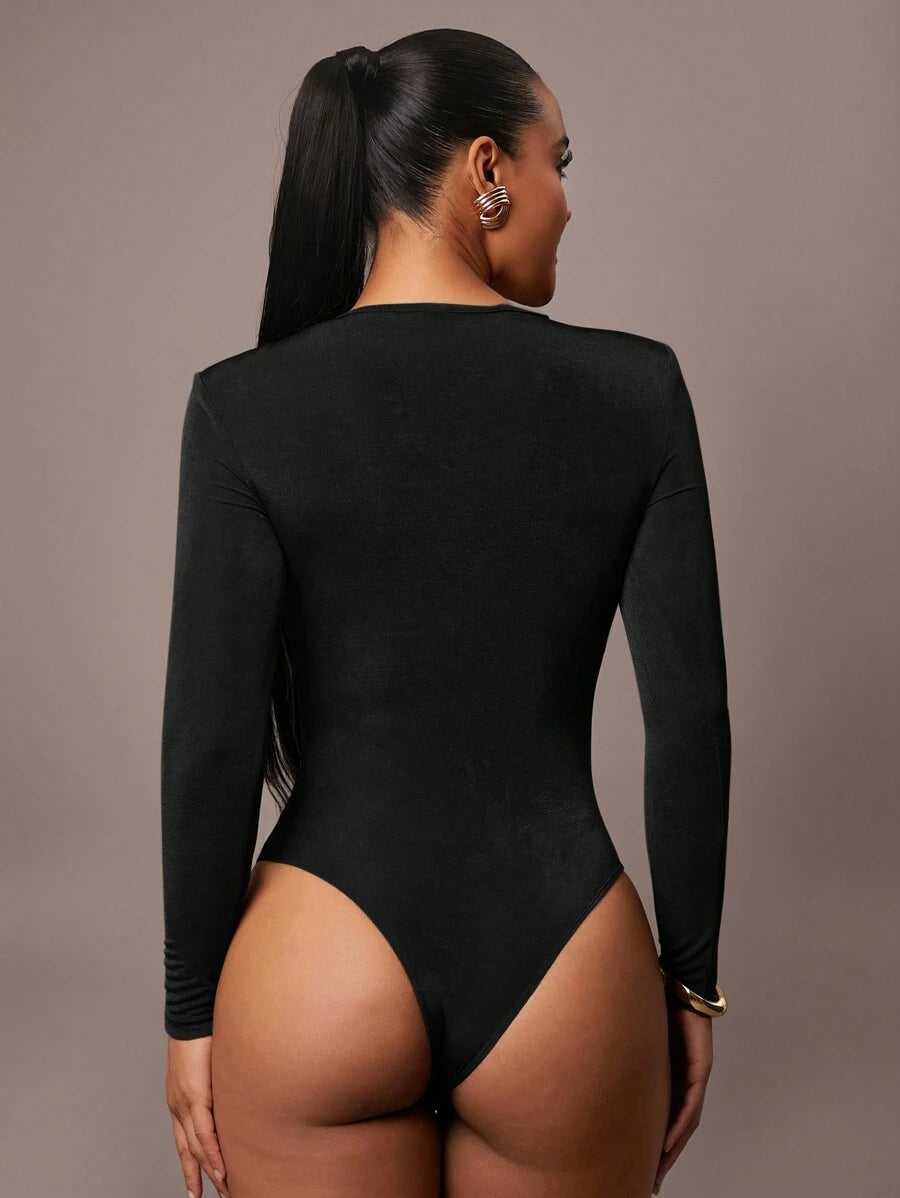 Bodysuit Drapeado com Ombreira