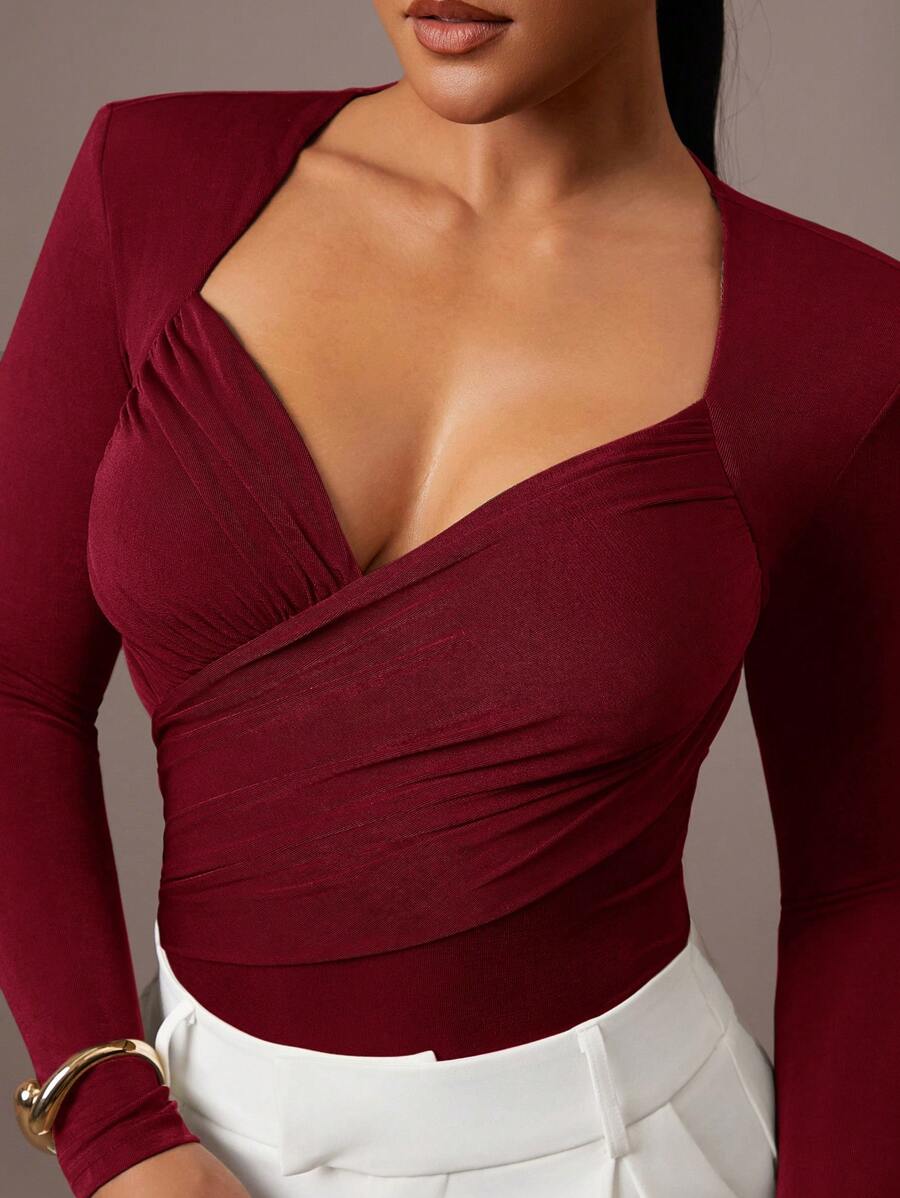 Bodysuit Drapeado com Ombreira