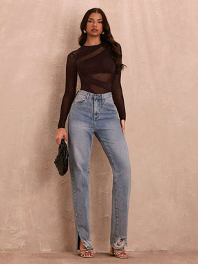 Body Tule Recortes Modeladores