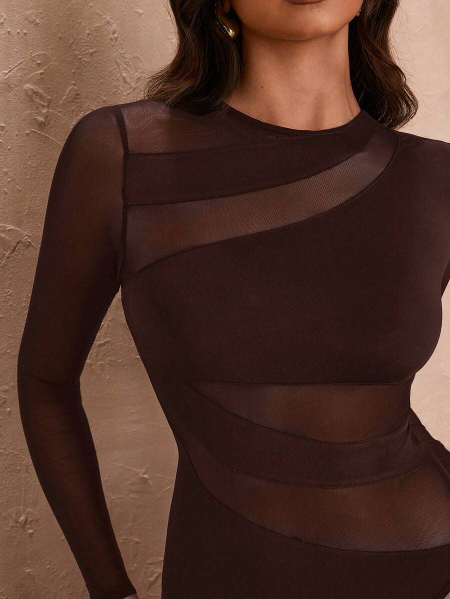 Body Tule Recortes Modeladores