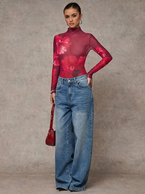 Body Tule Red Rose
