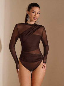 Body Tule Detalhes Cruzados