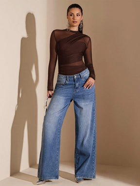 Body Tule Detalhes Cruzados