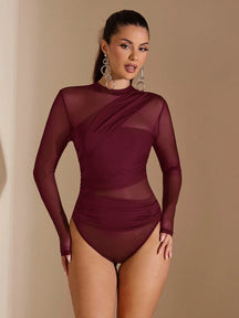 Body Tule Detalhes Cruzados