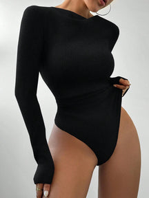 Body Canelado Manga Longa