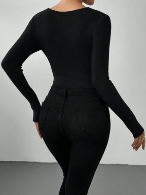 Body Canelado Manga Longa