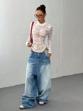 Body Renda Manga Longa