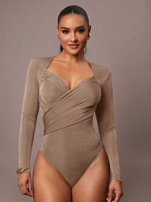 Bodysuit Drapeado com Ombreira