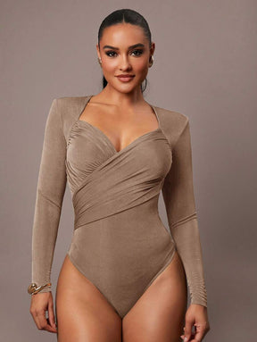 Bodysuit Drapeado com Ombreira
