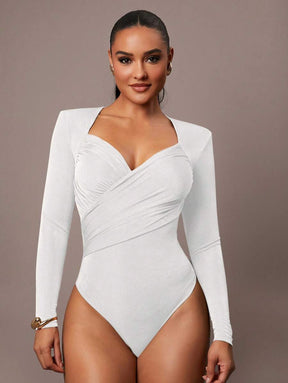 Bodysuit Drapeado com Ombreira