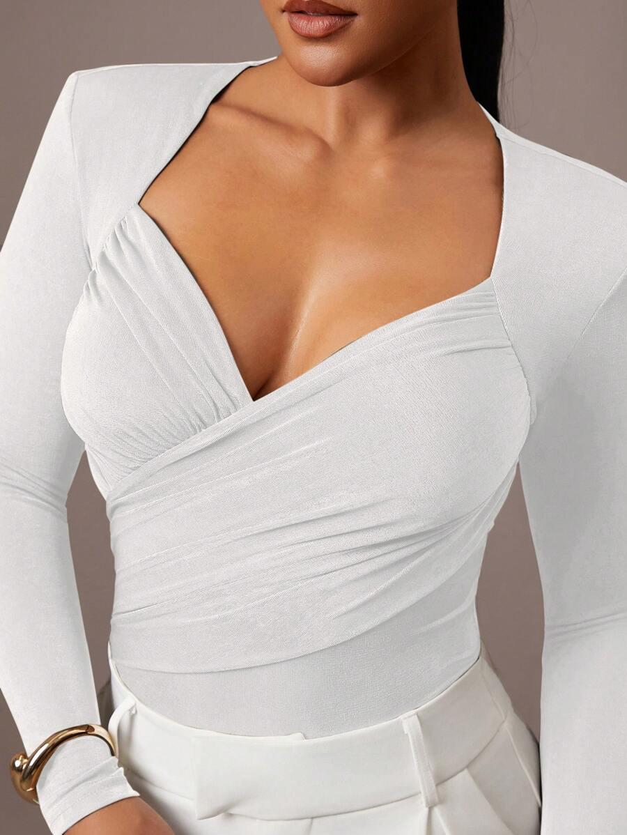 Bodysuit Drapeado com Ombreira