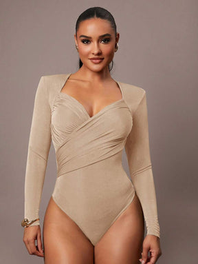 Bodysuit Drapeado com Ombreira