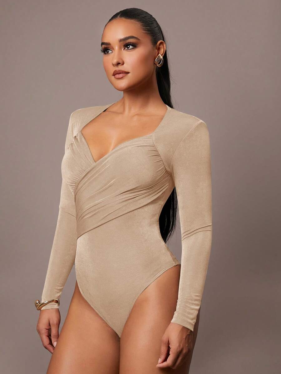 Bodysuit Drapeado com Ombreira