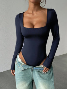 Body Quadrado Manga Longa Slim