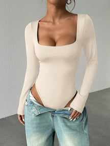 Body Quadrado Manga Longa Slim