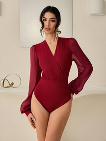 Body Drapeado Manga Longa