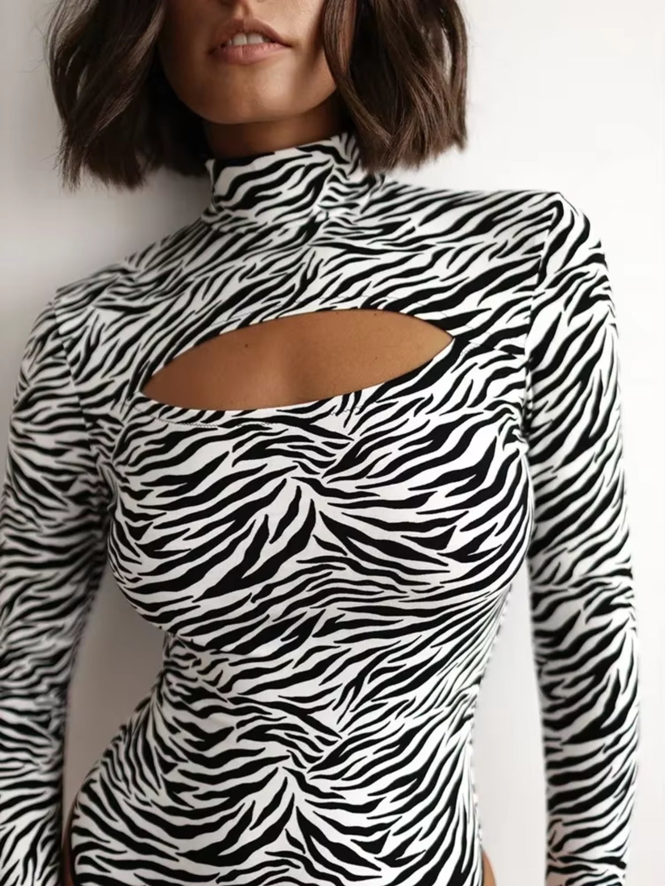 Body Animal Print com Recorte