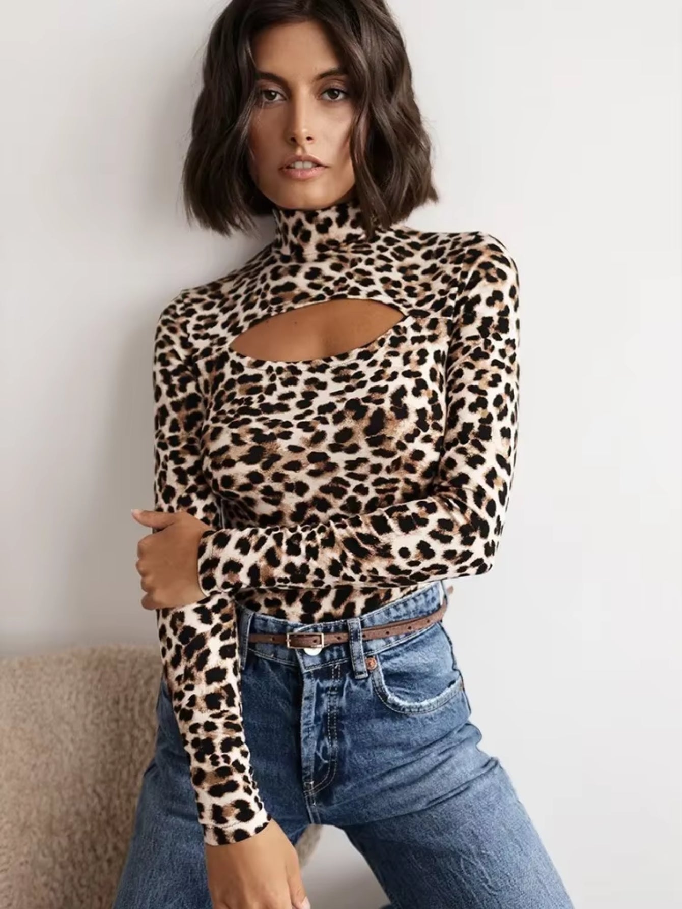 Body Animal Print com Recorte
