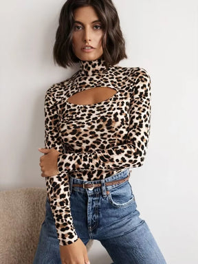Body Animal Print com Recorte