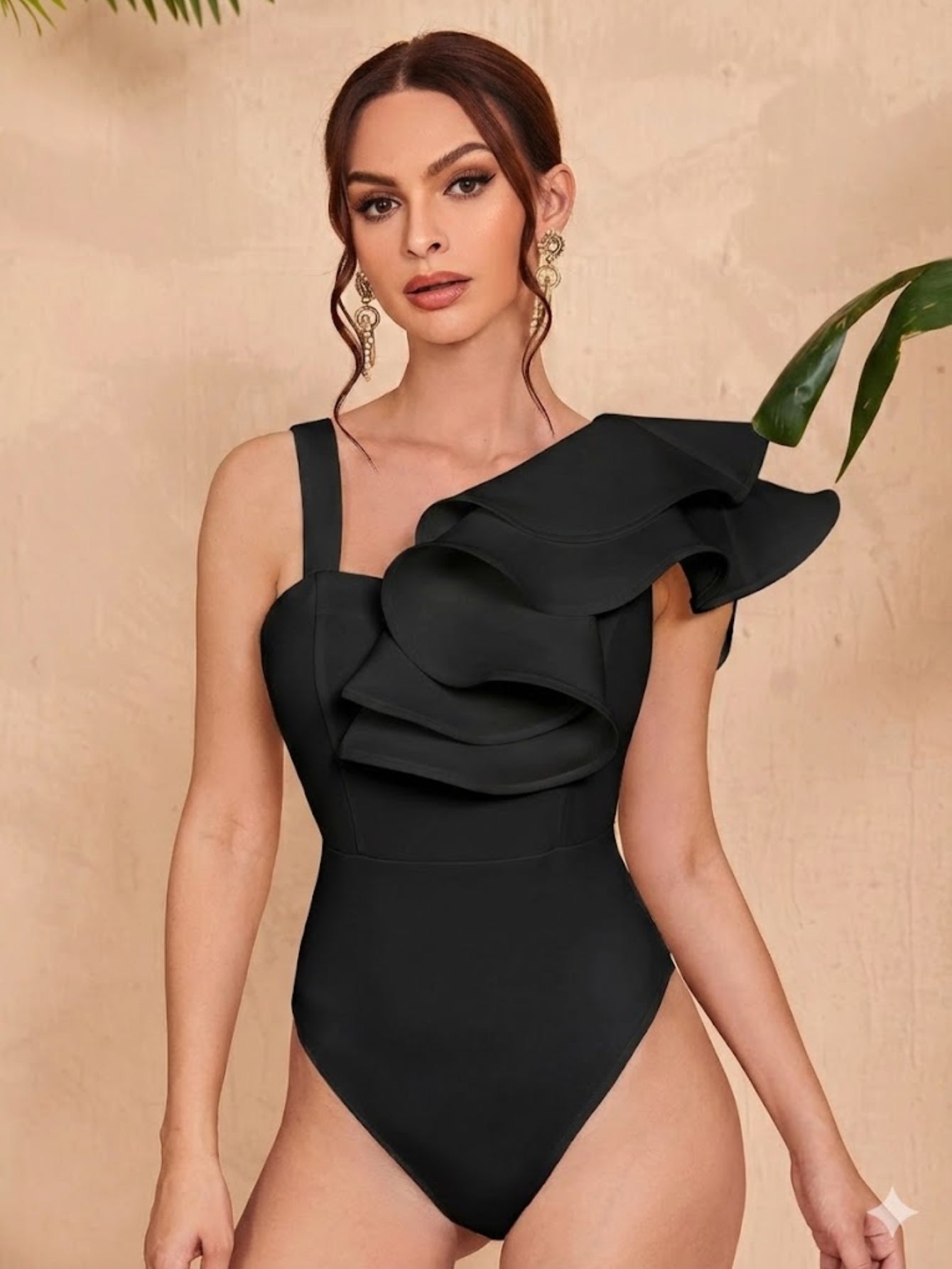 Body Elegante Plissado Assimétrico