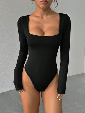 Body Quadrado Manga Longa Slim